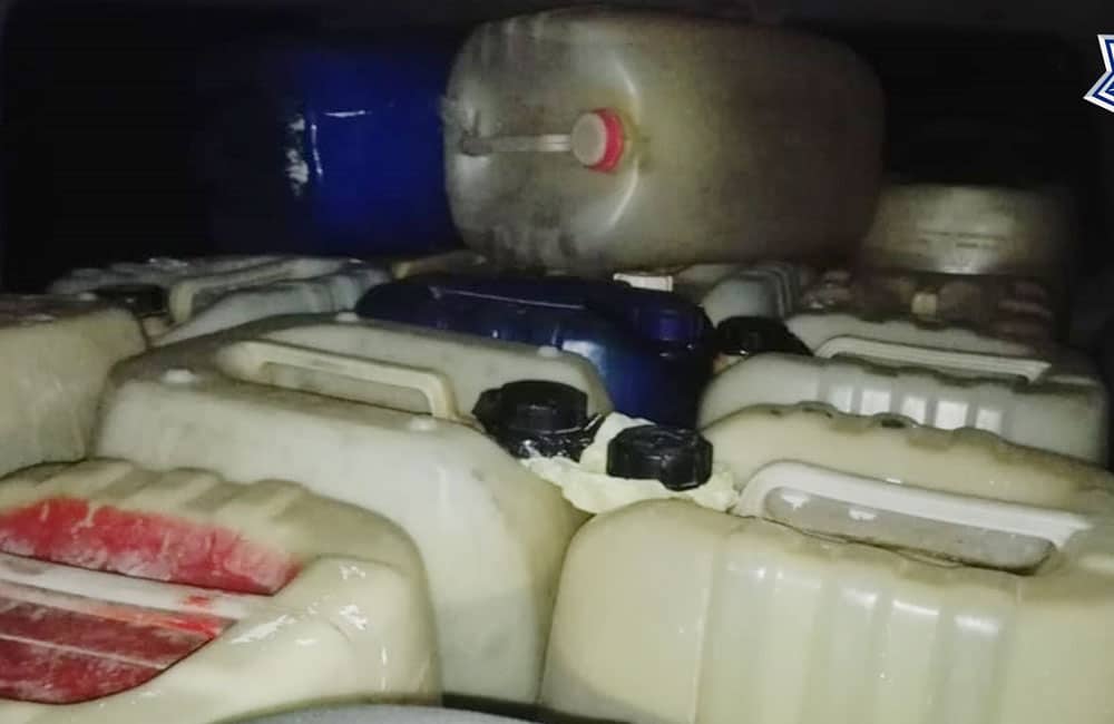 Militares y policías decomisan más de 1 mil litros de gasolina robada en Matías