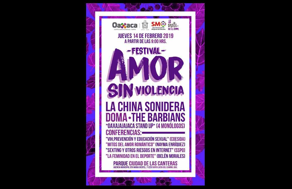 Invitan a Festival ‘Amor sin violencia’, en celebración del 14 de febrero
