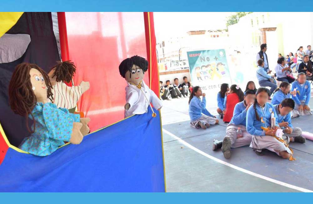 Difunde IEEPO temas educativos con “Teatrín mágico de los niños”