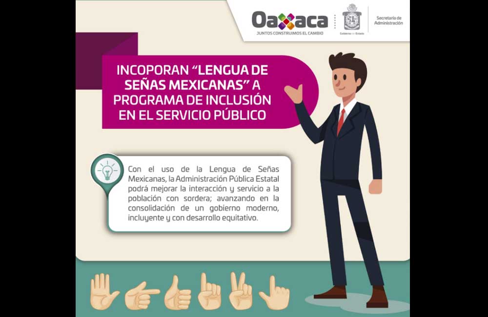 Incorporan Lengua de Señas Mexicanas a programa de inclusión en el servicio público