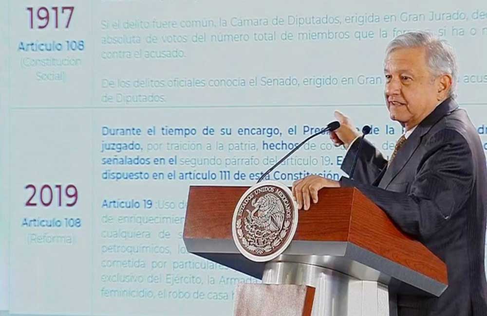 Quiere López Obrador se quite el fuero también a gobernadores