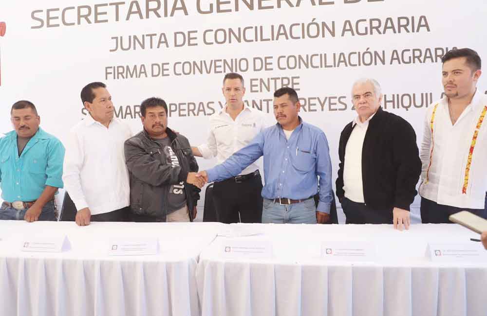 Firman pacto de conciliación agraria, San Martín Peras y Santos Reyes Zochiquilazala