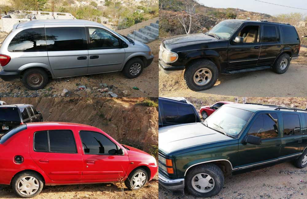 Asegura Policía Estatal cuatro vehículos en Salina Cruz