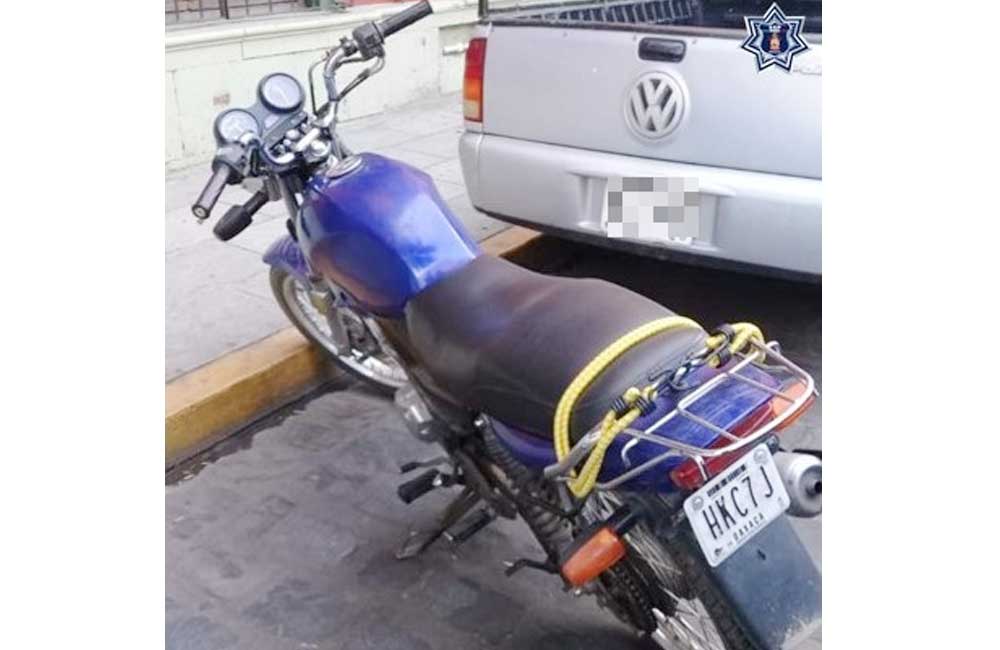 Recupera Policía Estatal motocicleta con reporte de robo vigente