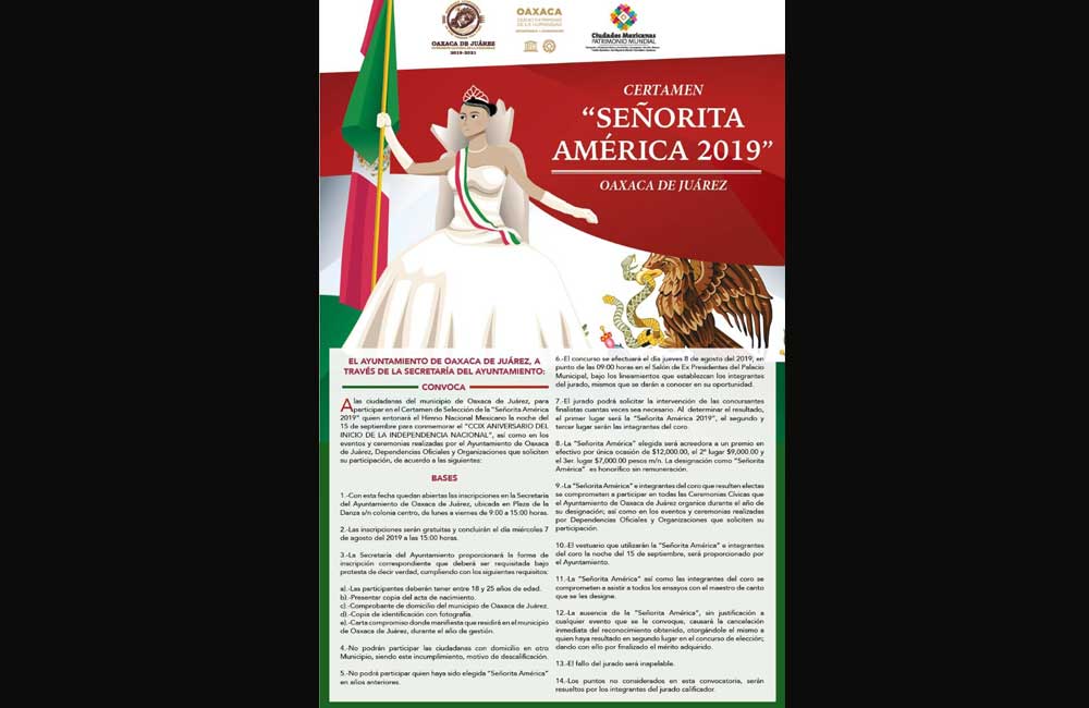 Continúa abierta la convocatoria para selección de Señorita América 2019