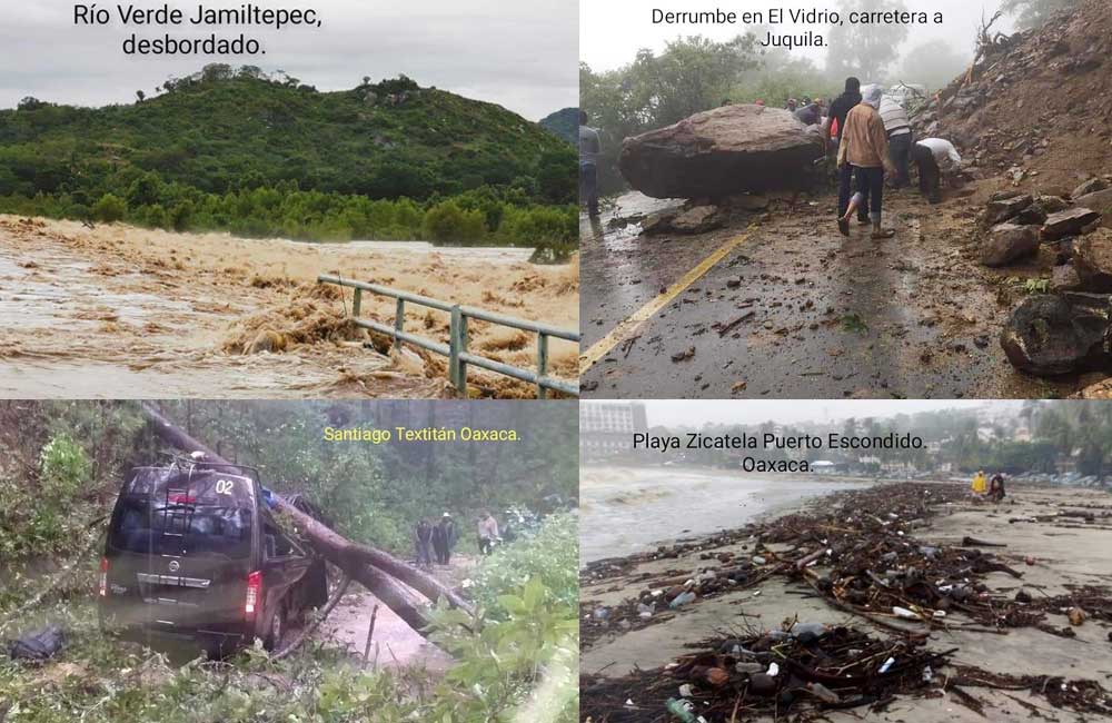 Cuatro regiones de Oaxaca, las más afectadas por lluvias de ‘Narda’