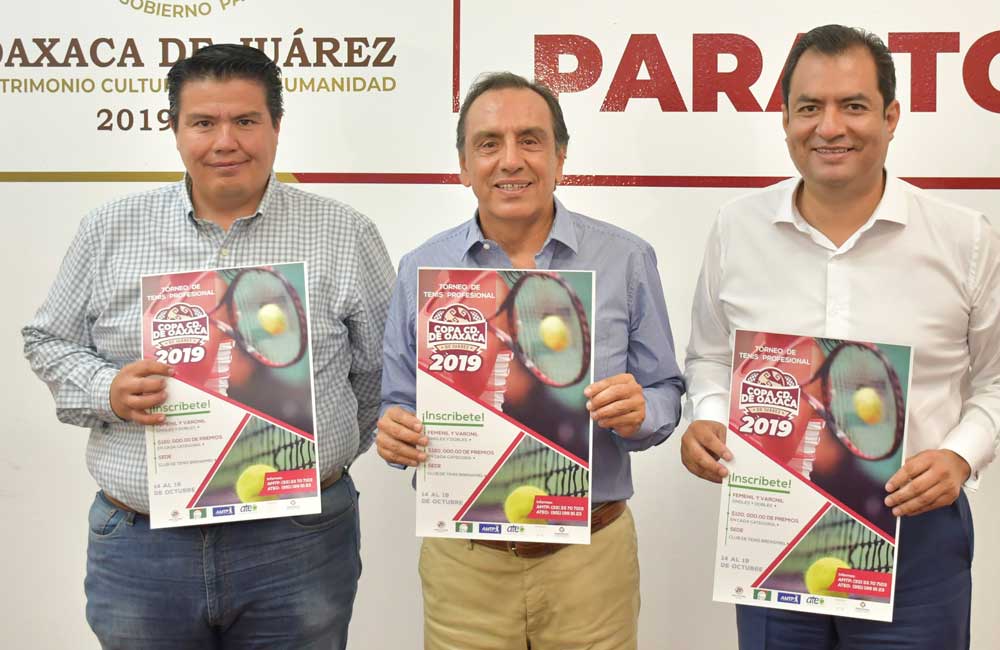 Anuncia Edil torneo profesional de tenis ‘Copa Ciudad de Oaxaca 2019’
