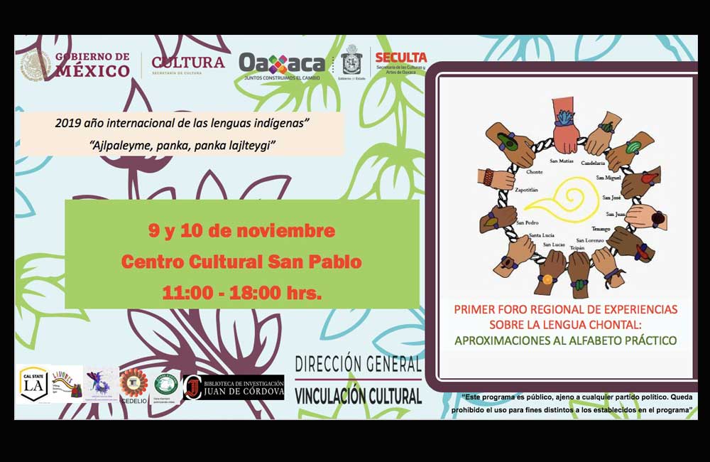 Invita Seculta al primer ‘Foro sobre lengua chontal en Oaxaca’