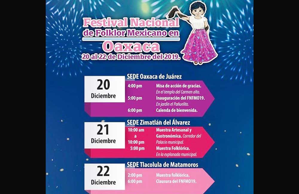 Celebrarán en Oaxaca el ‘Festival nacional de folklor mexicano’