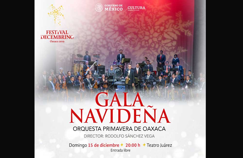 Invita Seculta al concierto ‘Gala navideña’ en el Teatro Juárez de CdOax