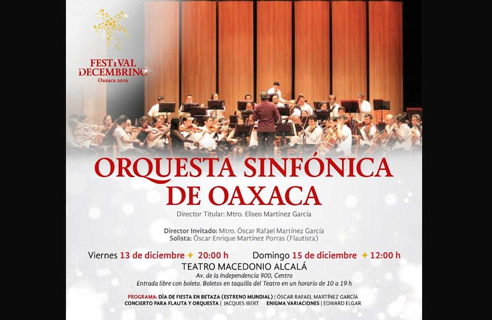 Invita Orquesta Sinfónica a 2 conciertos en el Teatro ‘Macedonio Alcalá’