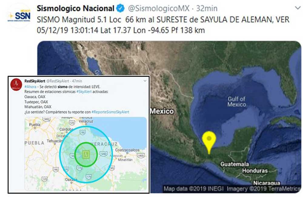 Sin daños en Oaxaca por sismo de 5.1 de magnitud