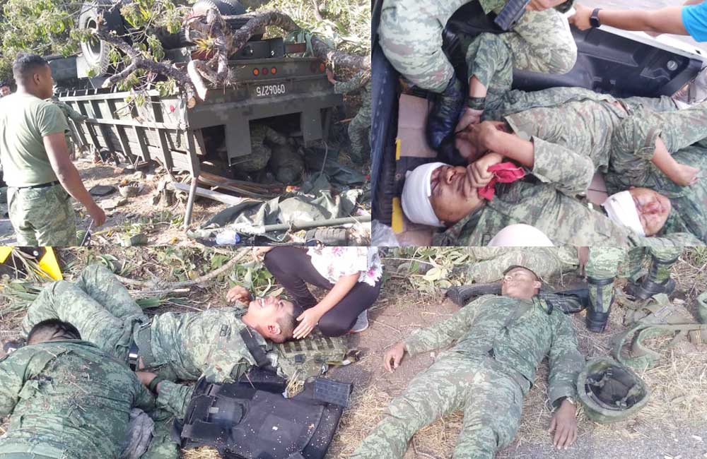 Mueren 5 militares de la Guardia Nacional y 21 más heridos en trágico accidente