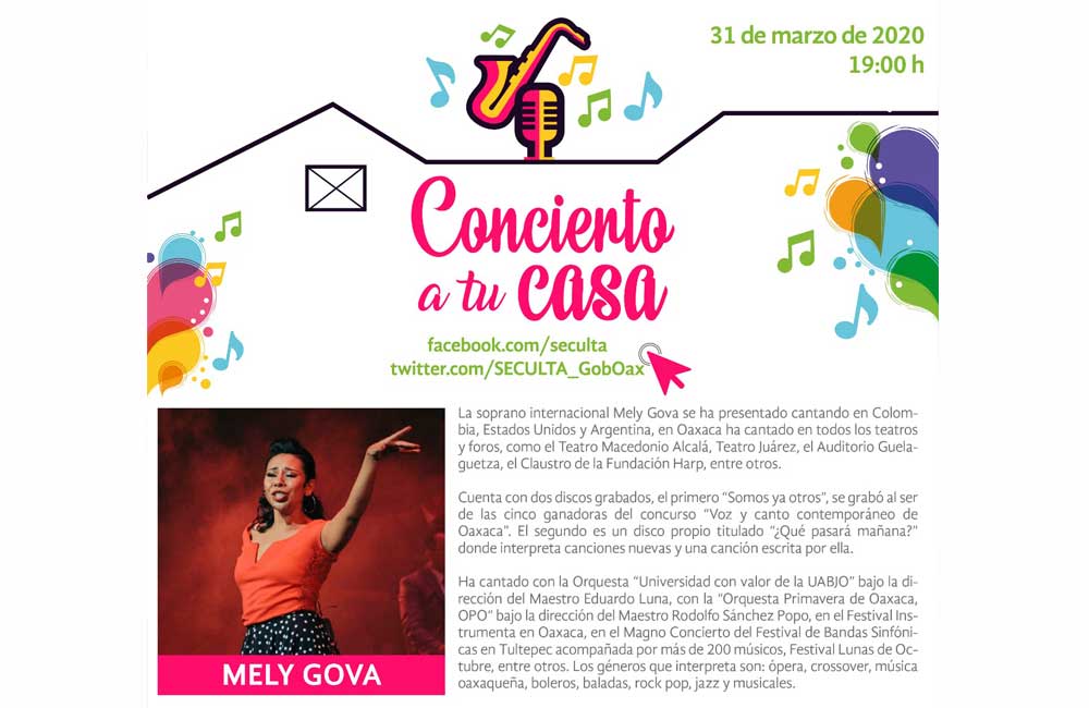 Cierra Mely Gova el mes de marzo con otro ‘Concierto a tu casa’
