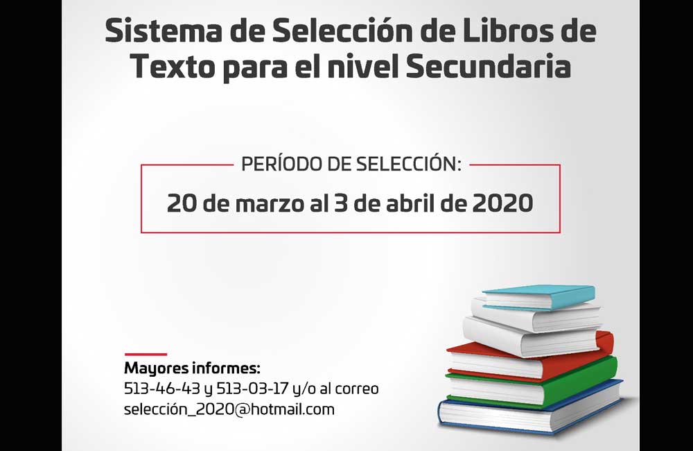 Pide IEEPO a Directores seleccionar libros de Secundaria; 3 de abril vence el plazo
