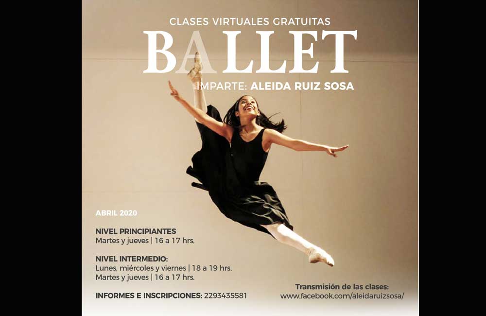 Transmitirá Seculta por Facebook clases de ballet gratuitas