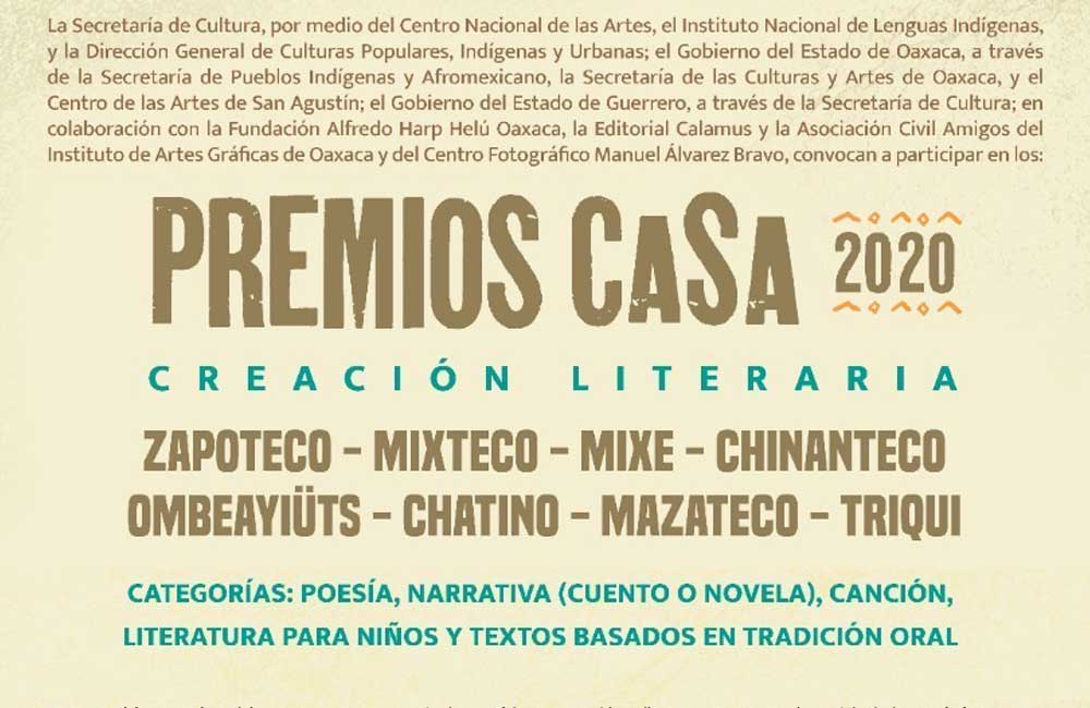 Invitan a participar en los ‘Premios CaSa 2020’ de creación literaria