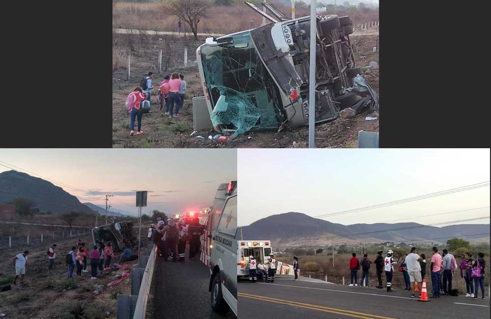 Vuelca autobús OCC en la Oaxaca-Istmo; 17 heridos, el saldo