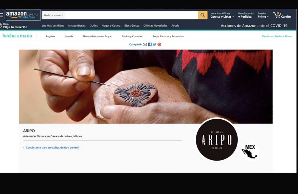 Acuerdan gobierno estatal y Amazon comercializar las artesanías oaxaqueñas