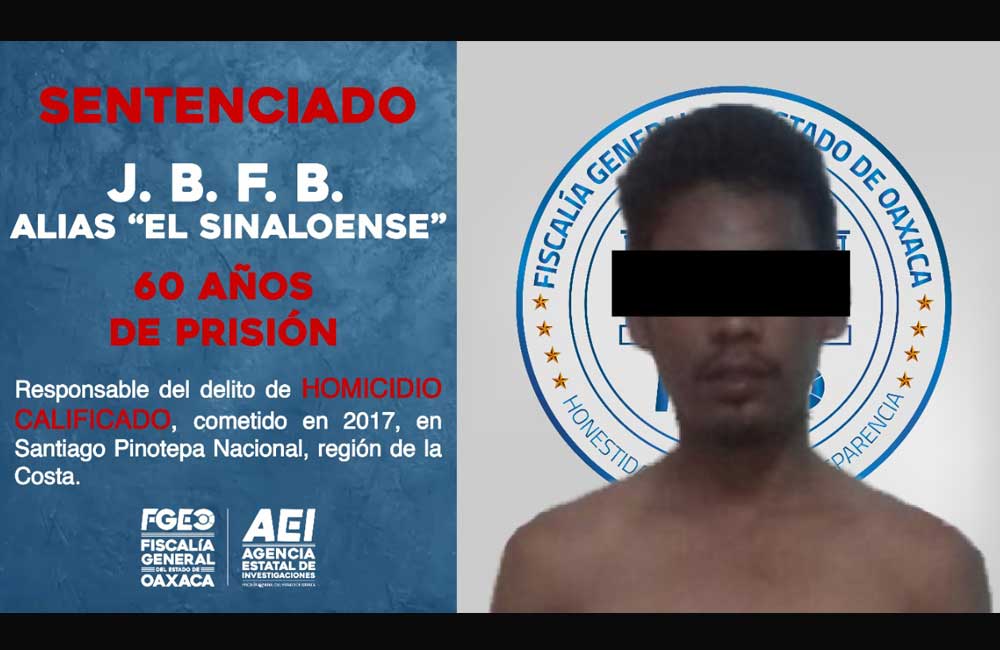 Dan a ‘El Sinaloense’ 60 años de cárcel por asesinar a 2 en la Costa