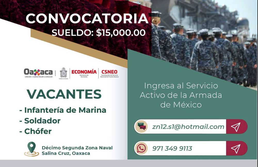 Oferta Semar más de 250 vacantes de empleo en el Istmo de Tehuantepec