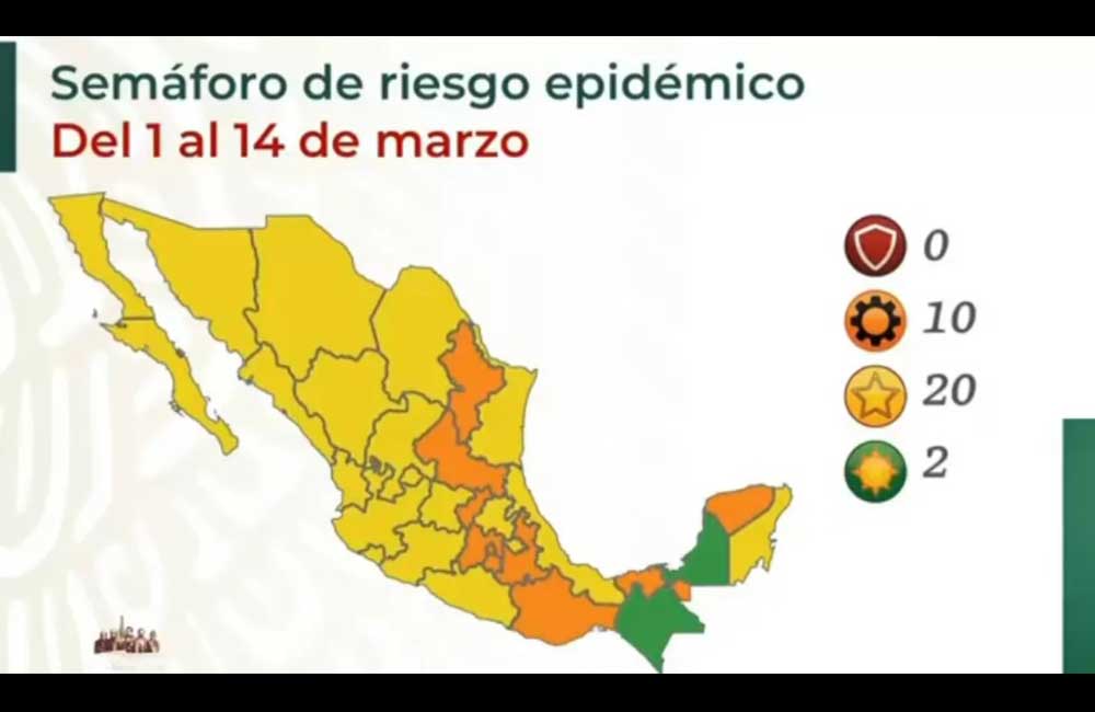 Oaxaca, en semáforo naranja hasta el próximo 14 de marzo