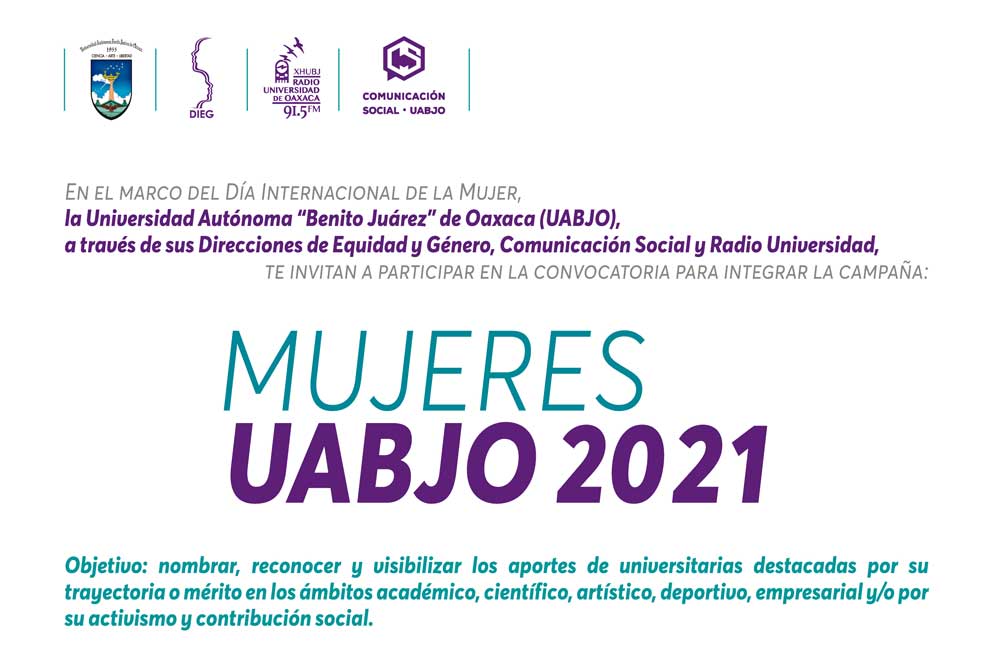 Convocatoria para reconocer a universitarias destacadas: “Mujeres UABJO 2021”