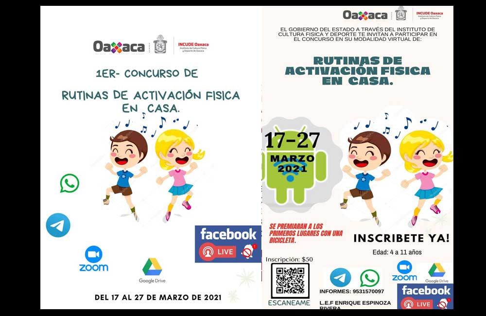 Inicia Concurso de Rutinas de Activación Física en Casa para niñas y niños