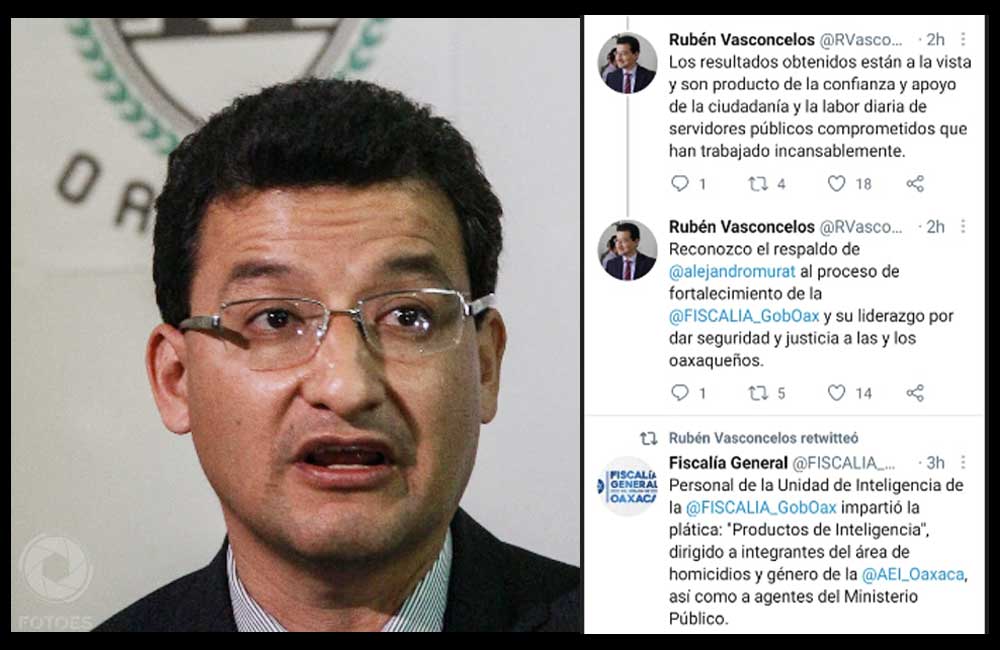 Abandona Rubén Vasconcelos la Fiscalía General del Estado de Oaxaca