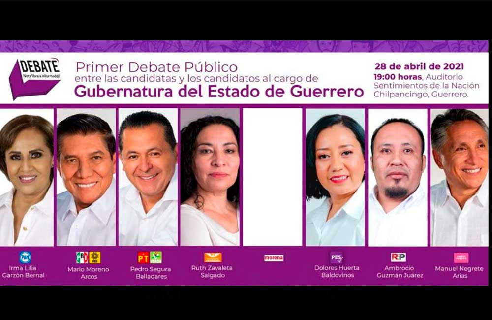 Sin Salgado el primer debate de candidatos a la gubernatura de Guerrero