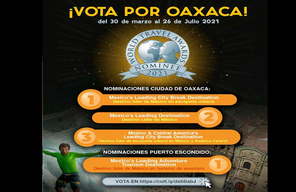 Oaxaca, nominada al Oscar de la industria turística: World Travel Awards