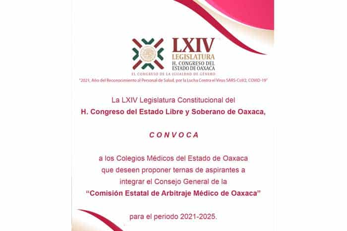 Renovará Congreso Comisión Estatal de Arbitraje Médico de Oaxaca