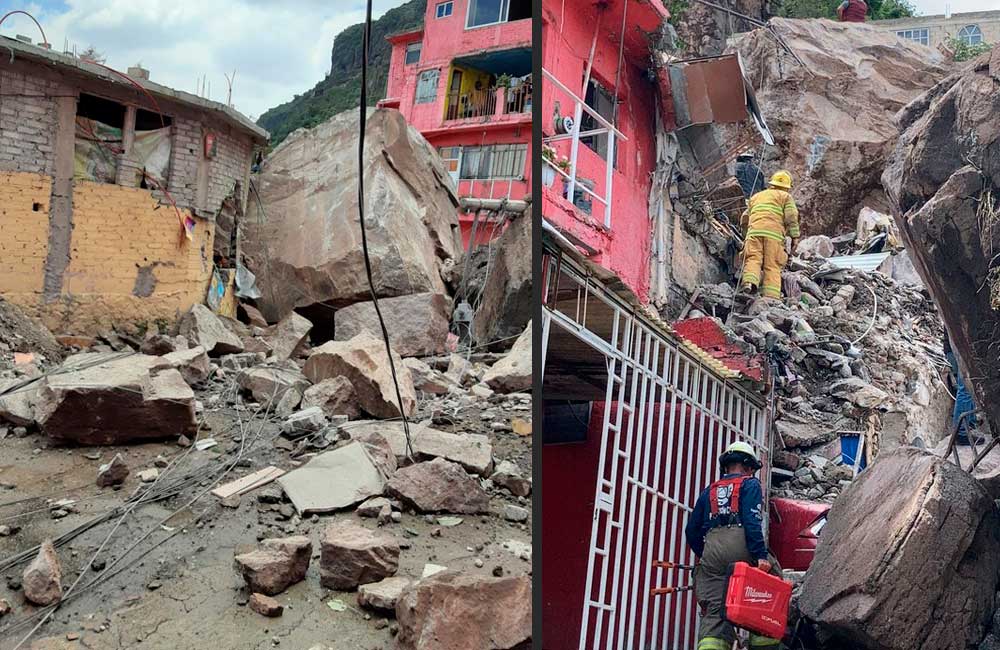 Derrumbe del Chiquihuite en Tlalnepantla deja 4 desaparecidos y 3 casas dañadas