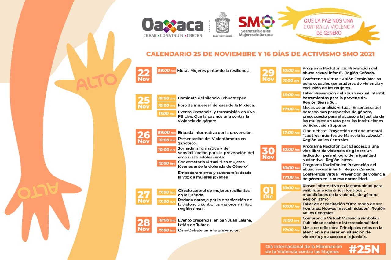SMO invita a ser parte del #25N y los #16Días de activismo