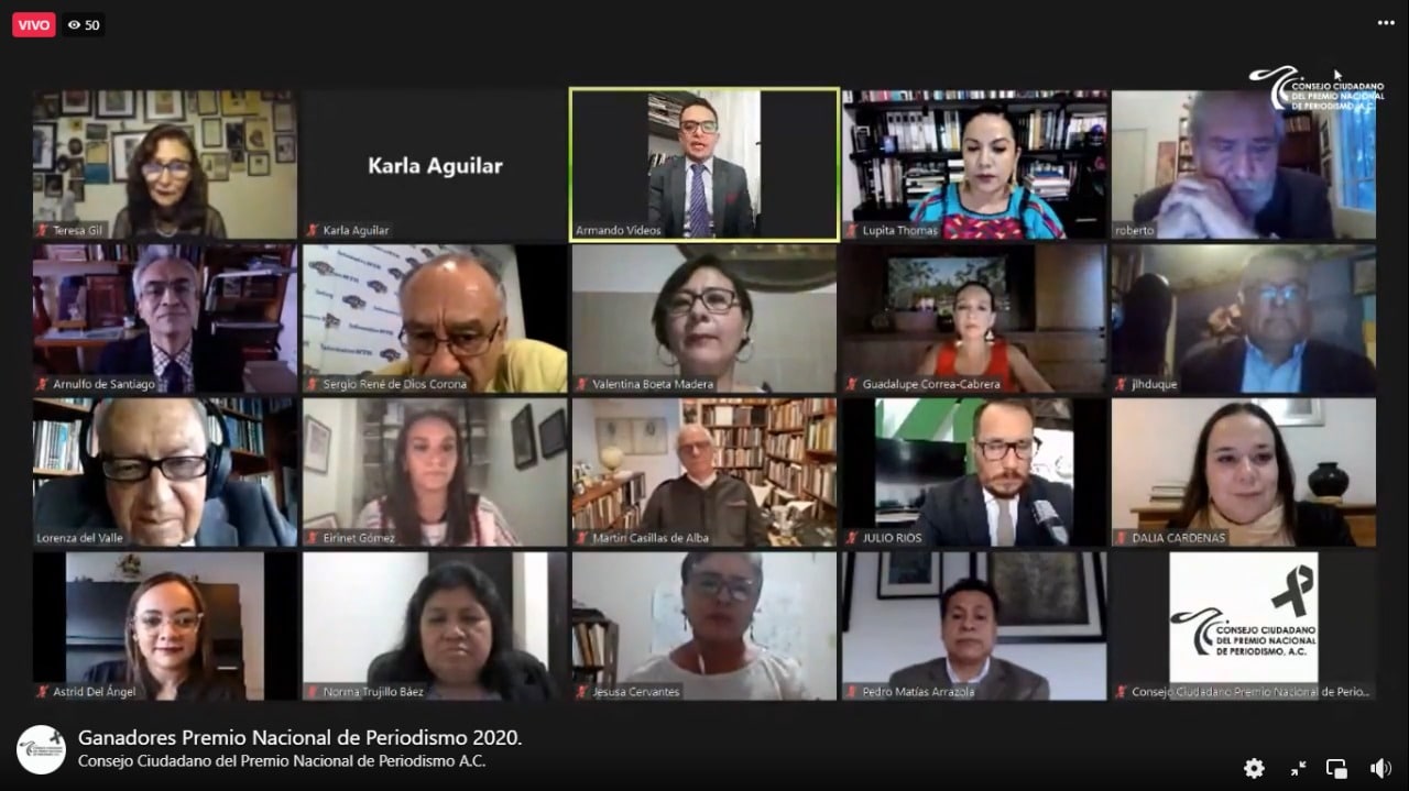 La UABJO, presente en el anuncio de las y los ganadores del Premio Nacional de Periodismo 2020