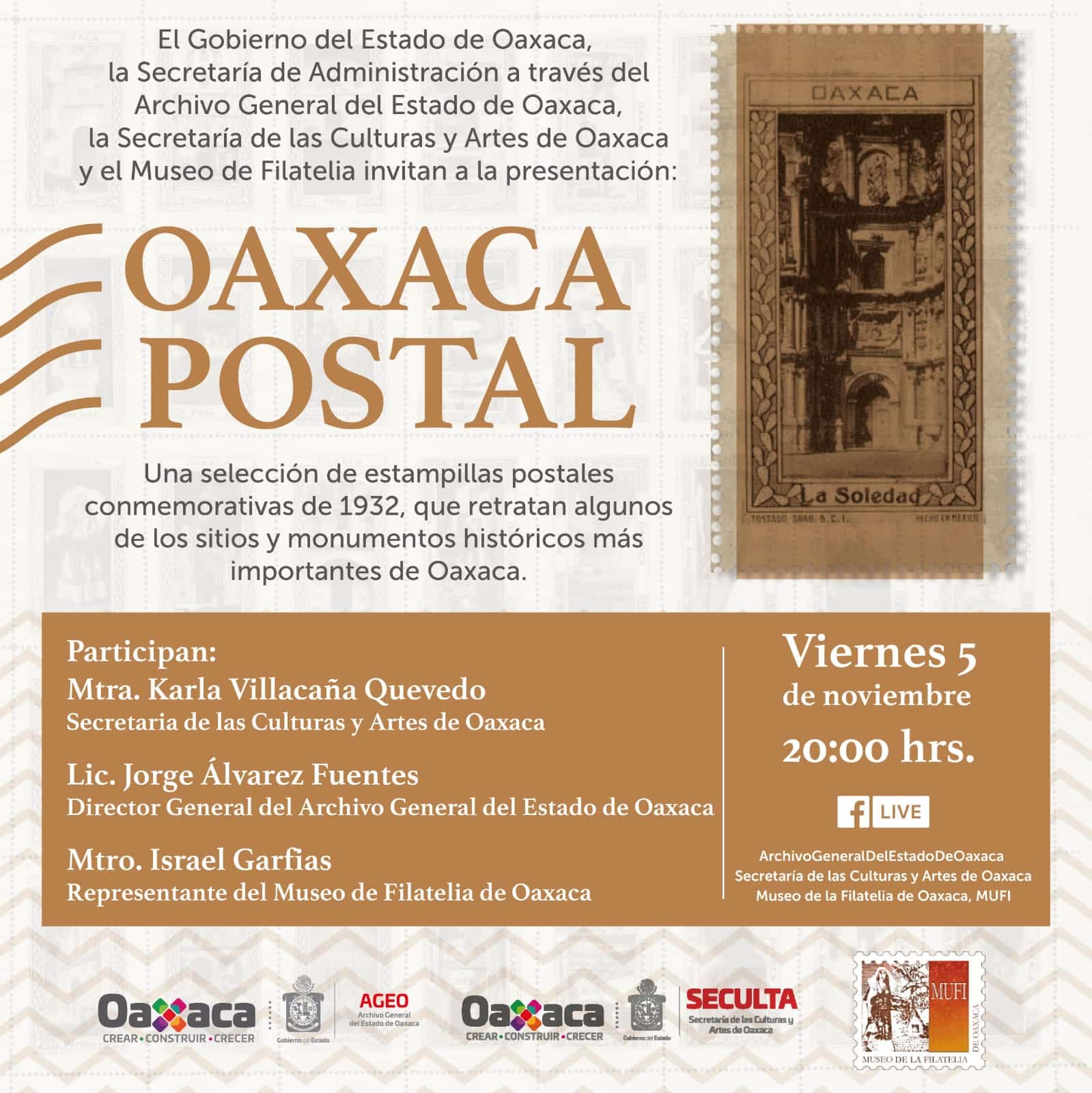 AGEO presentará “Oaxaca Postal”, una exposición de los timbres a través del tiempo