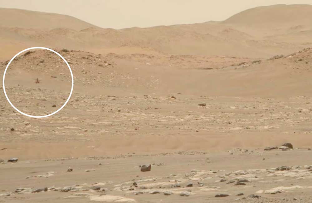 Capta el róver Perseverance el vuelo de un helicóptero en Marte y las imágenes brindan “la vista más detallada” de la aeronave en acción