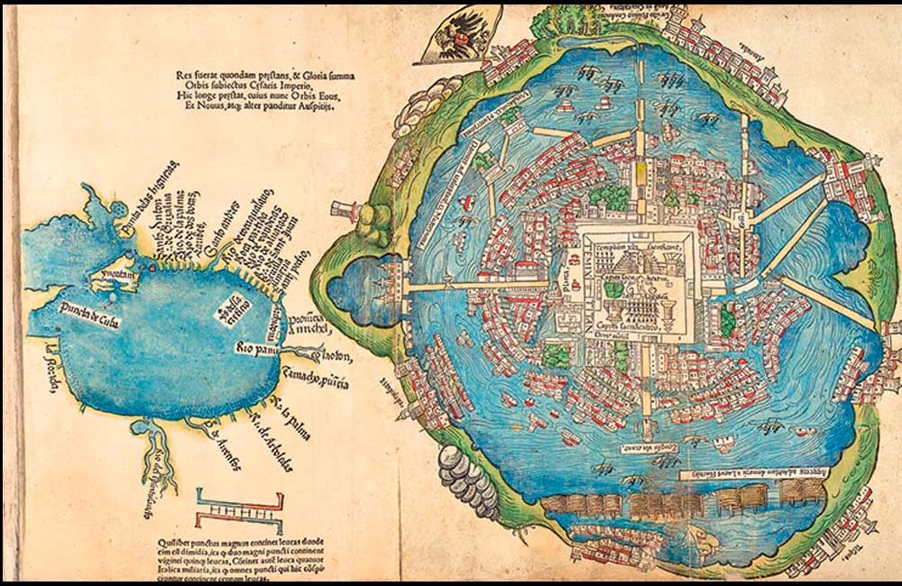 UNAM recibe mapa de Tenochtitlán de Hernán Cortés impreso en Alemania en 1524