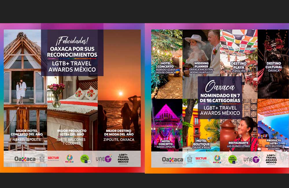 Oaxaca reconocido en los Travel Awards México por sus prácticas de inclusión en turismo LGBT+