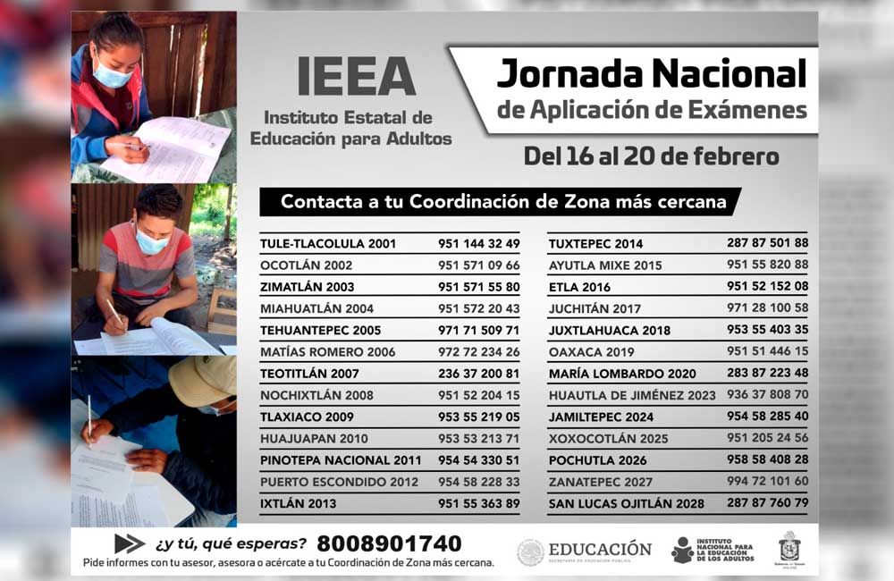 Termina en febrero tu primaria o secundaria con el IEEA Oaxaca