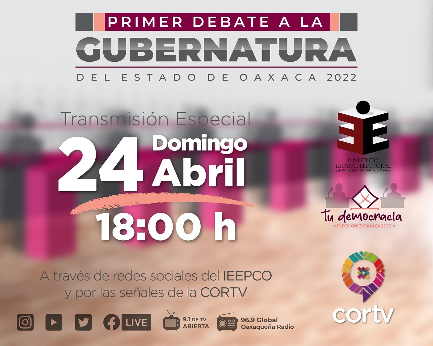Primer Debate entre candidatas y candidatos a la Gubernatura de Oaxaca