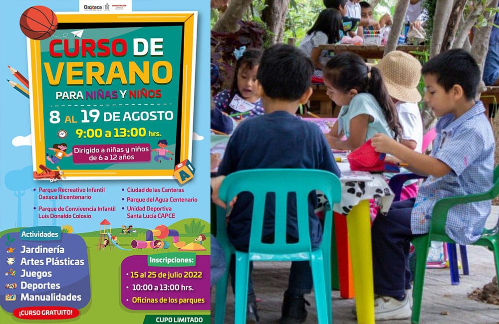 Cursos de Verano para niñas y niños en los Parques de Oaxaca