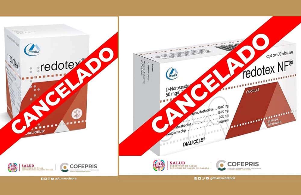 Cancela Cofepris registro sanitario a Redotex y Redotex NF