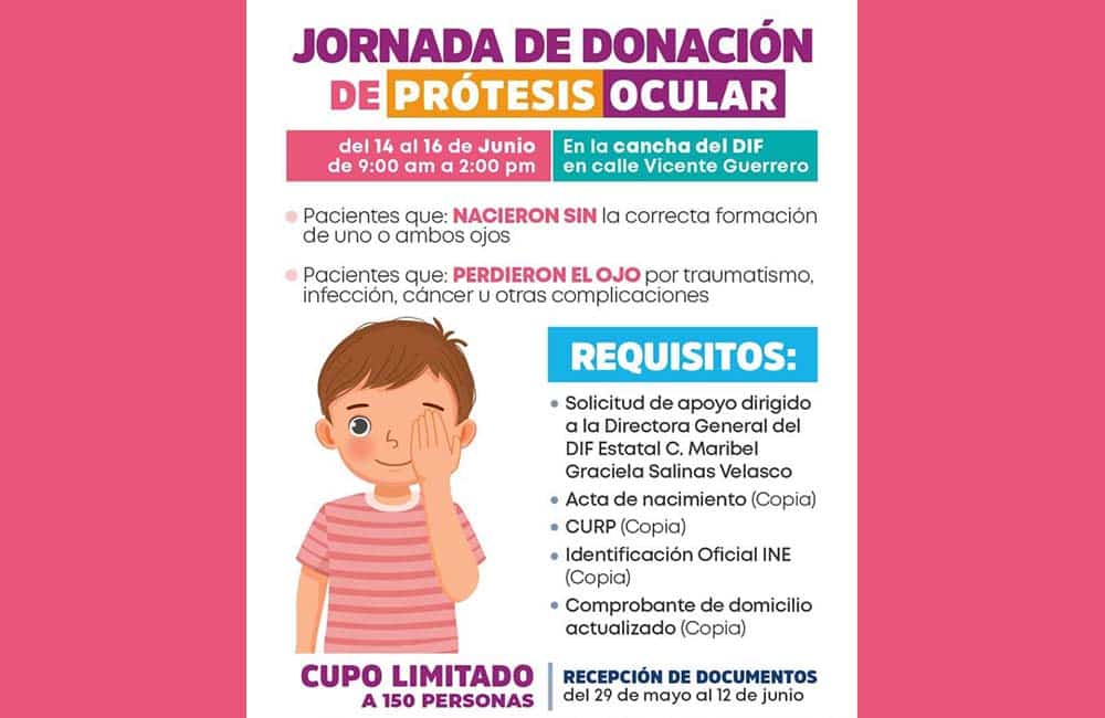 Inicia DIF Oaxaca recepción de documentos para jornada de prótesis ocular