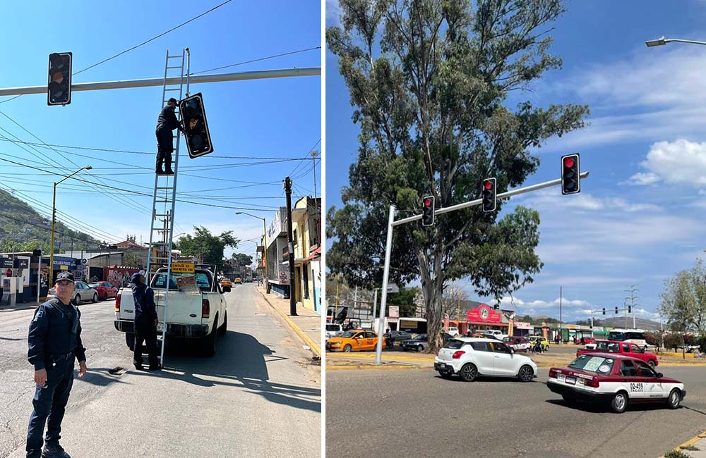 Avanza rehabilitación de Sistema de Semaforización en Zona Metropolitana de Oaxaca