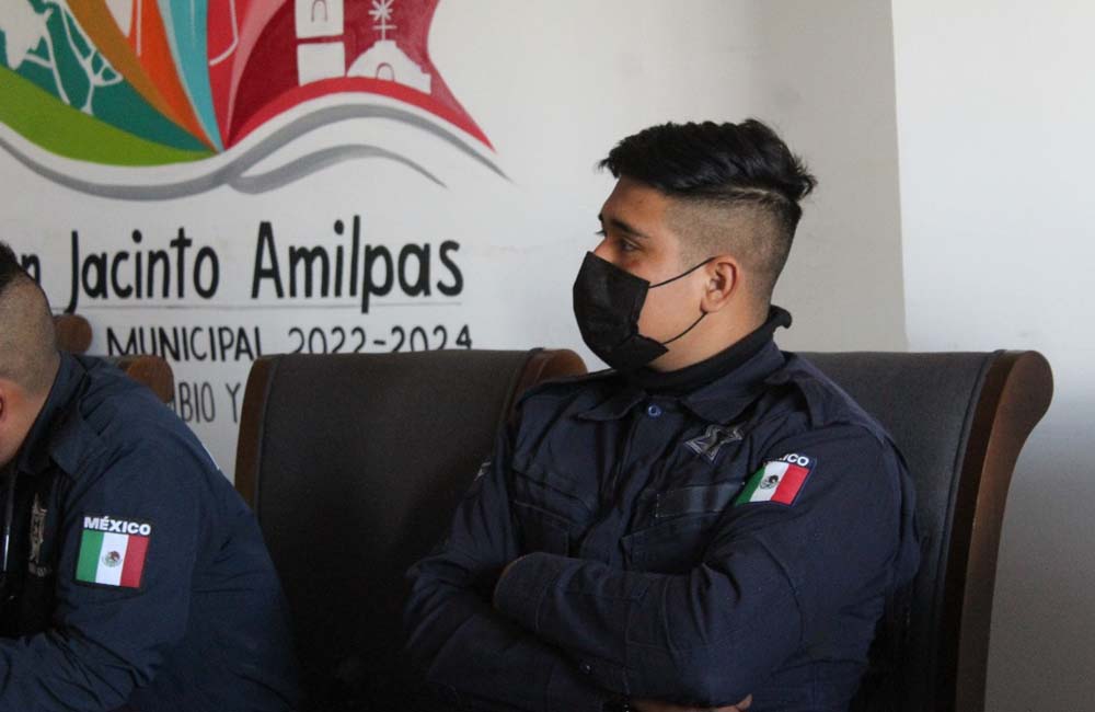 Impulsa Gaby Díaz capacitación de elementos de seguridad pública en San Jacinto Amilpas