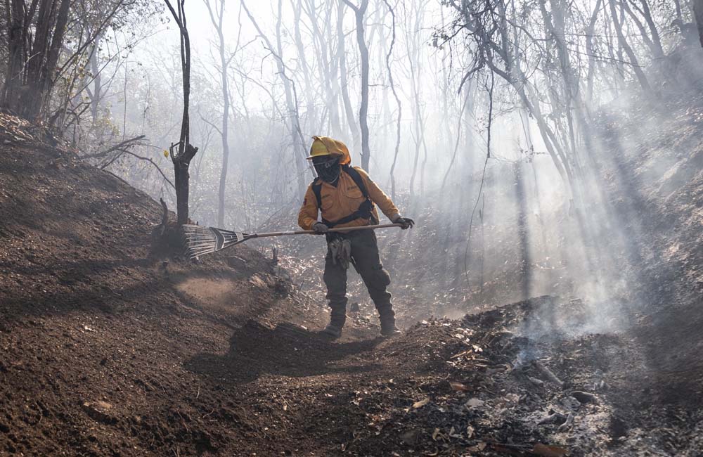 Controlado al 95% el incendio forestal en San Lucas Quiaviní
