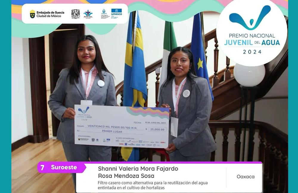 Oaxaqueñas obtienen Premio Nacional Juvenil del Agua 2024