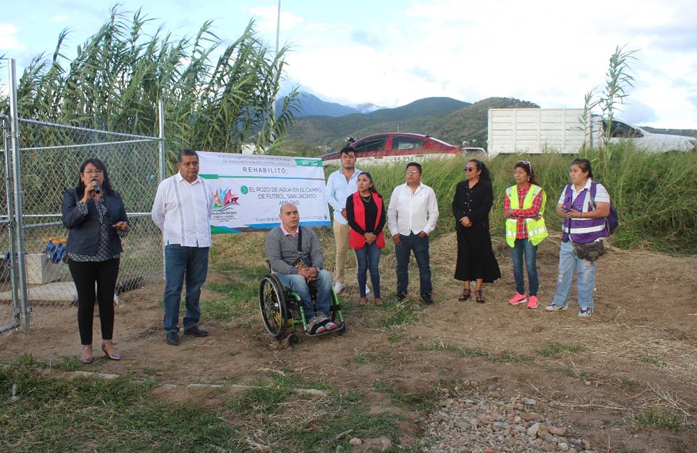 Cumple Gaby Díaz con entrega de pozo profundo de agua en San Jacinto Amilpas